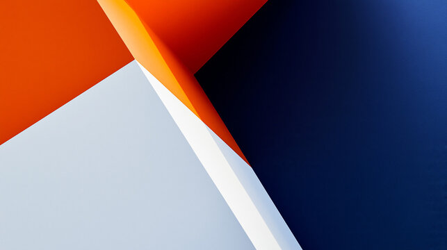 Abstract Geometric Background with Orange Blue and White Paper