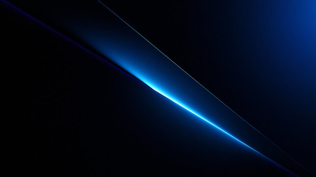 Futuristic Abstract Glowing Blue Light Beam on Dark Background