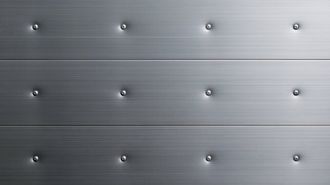 Brushed Metal Plates with Rivets Industrial Background Texture