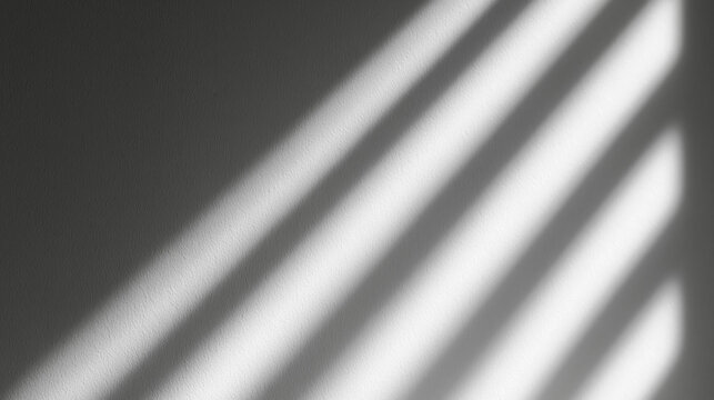 Window Blind Shadow Overlay on White Wall Background
