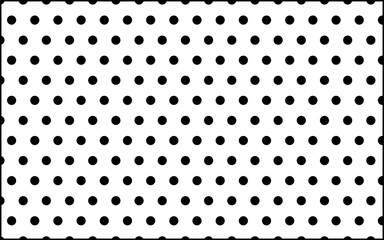 Polka dot pattern with evenly spaced black circles on white background © Kohinur
