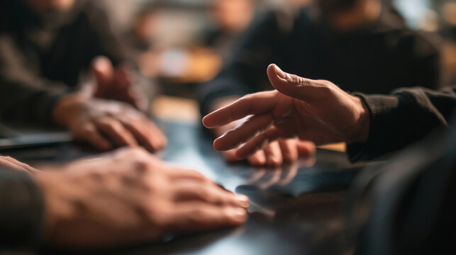 Close-Up of Hands in Business Meeting and Negotiation