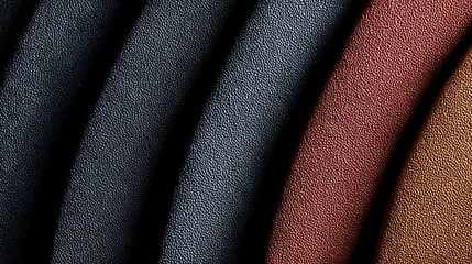 Obraz premium 黒背景に重なるダークカラーの立体リボン抽象テクスチャ
