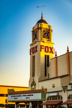 Historic Fox Theater glows vibrant at sunset
