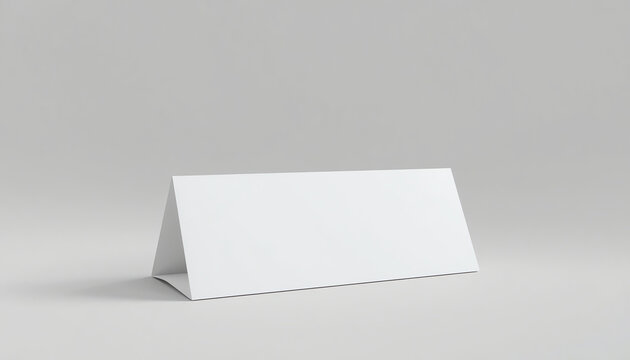 Table tent card. Blank white 3d render illustration