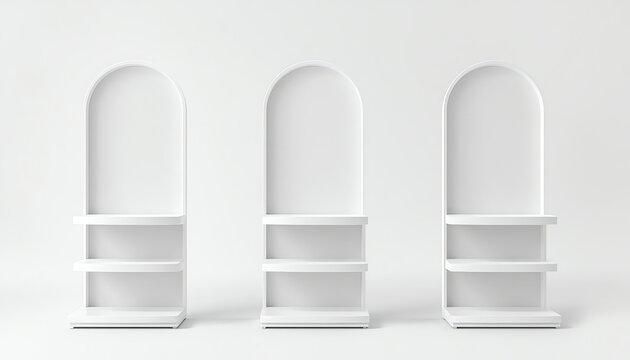 Set of cardboard POS display mockups, front and side view
