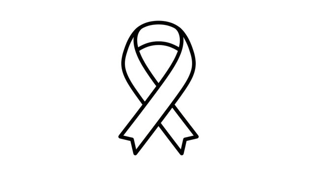 Simple ribbon awareness symbol icon