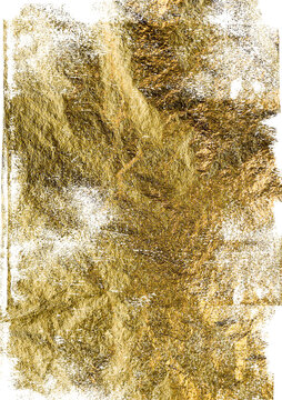 Abstract textured background with shimmering golden metallic foil