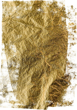 Textured crumpled background with shimmering gold metallic foil