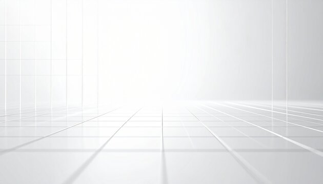White Tiled Floor with Perspective Background