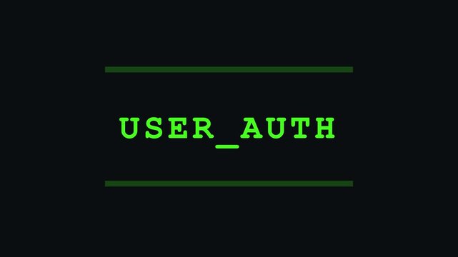 User auth digital interface text animation for cybersecurity and software development projects 4k authentication