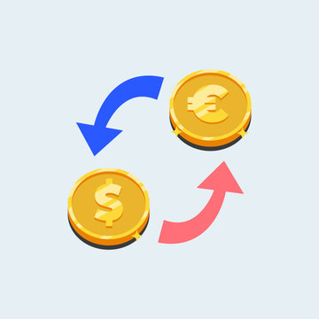 money changer design with coin dollar and euro for element  design