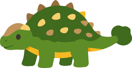 Obraz premium Green Ankylosaurus Dinosaur Icon Armored Illustration