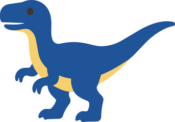 Fototapeta premium Blue Velociraptor Dinosaur Icon Running Illustration