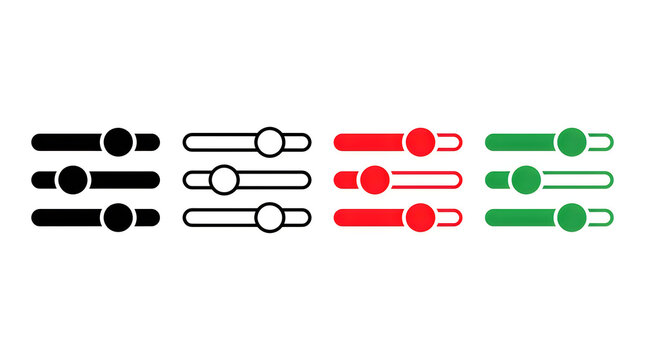 Flat toggle switches in different colors
