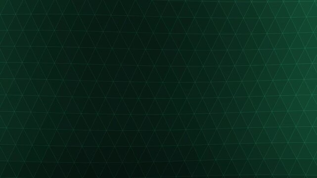 Abstract dark green grid pattern background animation with geometric triangle shapes creating a seamless loop for modern design projects.