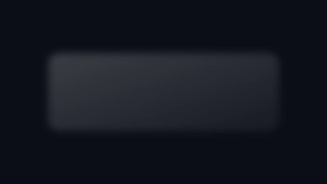 Abstract dark grey rounded rectangular button ui with soft glow effect for modern digital interface animation 4k