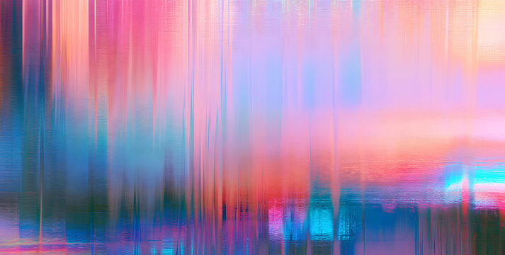 A gradient background with a mosh glitch noise texture, abstract and pastel holographic, blurred and grainy. Nostalgic vibe.