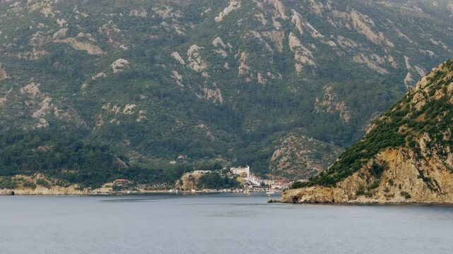 Turunc Bay Panorama Sunrise Coastline View Marmaris Turkey