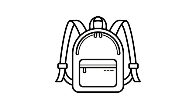 Simple backpack with black straps icon