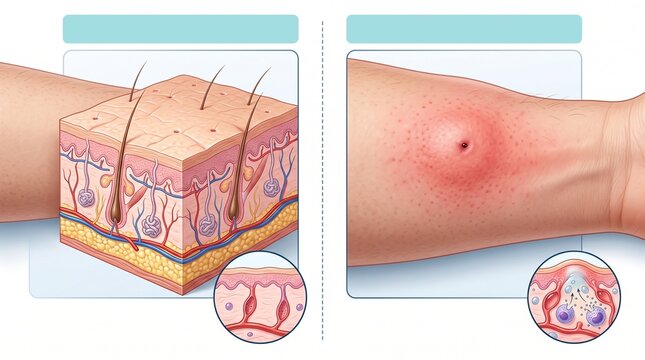 The structure of skin layers and formations
