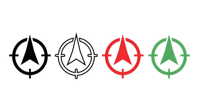 Modern compass arrow navigation vector icons