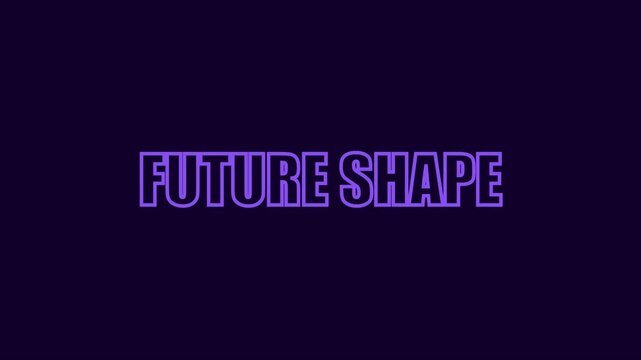 Future shape typography motion minimalist purple text animation for modern tech and innovation branding projects 4k