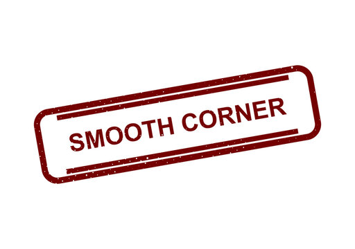 Red smooth corner stamp with text label illustration