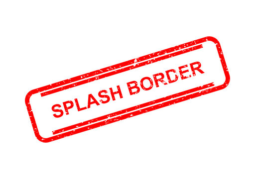 Red splash border stamp with splash border text illustration