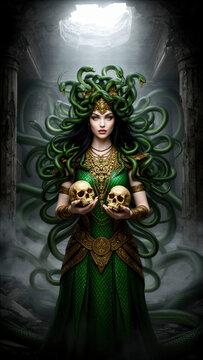 Medusa, Gorgona, mitolog&iacute;a griega, criatura mitol&oacute;gica, mujer monstruo, serpientes, cabello de serpientes, fantas&iacute;a oscura, terror, horror, monstruo, criatura sobrenatural, mujer demonio, personaje fa