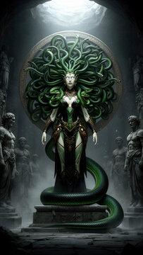 Medusa, Gorgona, mitolog&iacute;a griega, criatura mitol&oacute;gica, mujer monstruo, serpientes, cabello de serpientes, fantas&iacute;a oscura, terror, horror, monstruo, criatura sobrenatural, mujer demonio, personaje fa