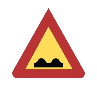 speed breaker sign isolated on white background 