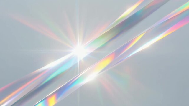 プリズムを通したように揺らめく光の帯