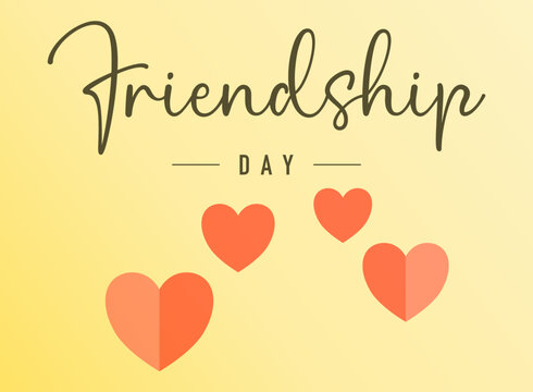 happy Valentine&rsquo;s Day, Friendship-themed background with hearts on yellow background