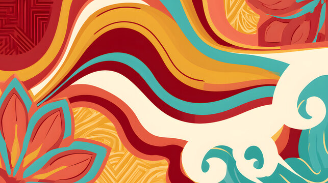 A template perfect for celebrating Asian American and Native Hawaiian Pacific Islander Heritage Month, featuring ample room for text, and an abstract background that honors AAPI AANHPI themes.