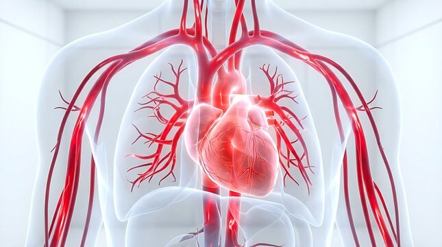 Human heart and circulatory system anatomy
