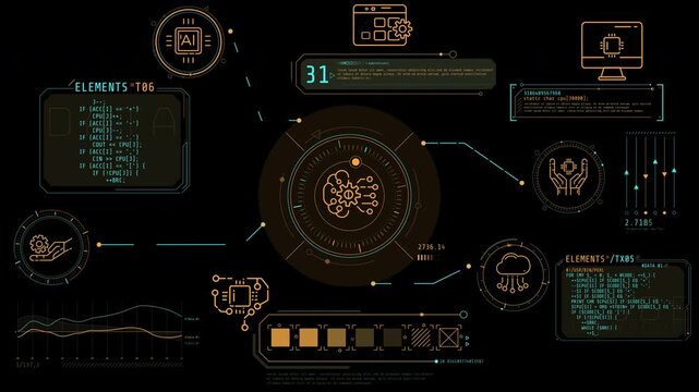 Animated infographics on the subject of AI-driven environments