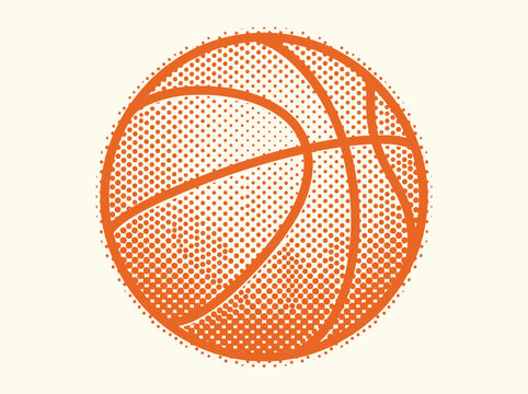 Basketball Ball Icon Half Tone Design