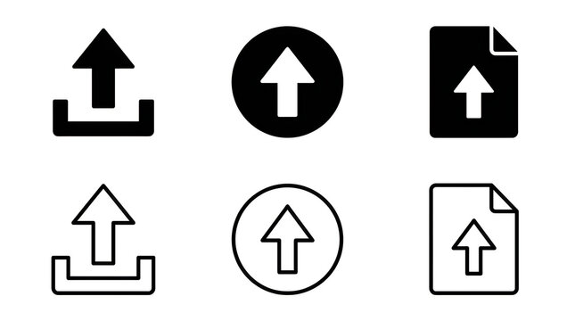 Modern upload sync cloud document icons set