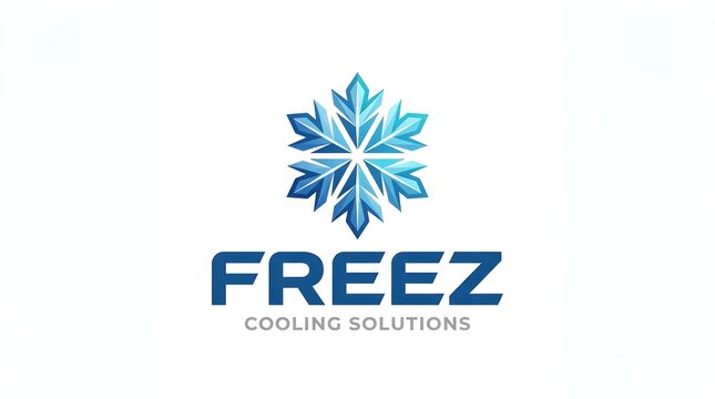Snowflake logo design for cooling solutions corporate brand identity vector illustration