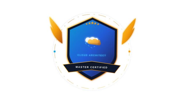 Master Certified Cloud Architect Badge Digital Achievement Graphic for Technology Professionals