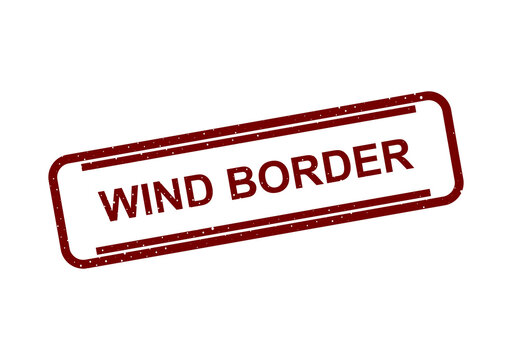 Red vintage wind border stamp with text illustration