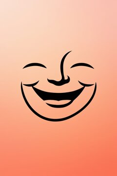 Joyful cartoon face with big smile
