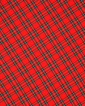 Red tartan plaid fabric pattern background for Christmas holiday design