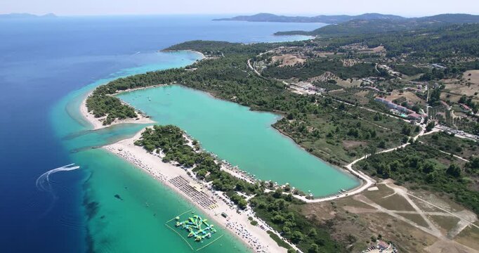 Serene Glarokavos Beach Halkidiki Greece Aerial Summer Landscape