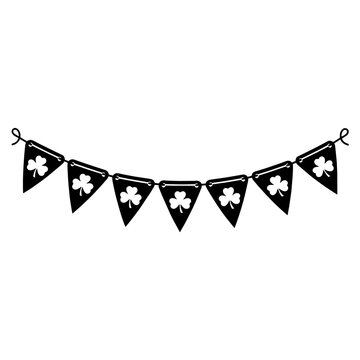 St Patricks Day bunting flags with shamrock icons