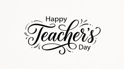 Calligraphy text reading happy teacher s day black vector illustration © Rawnakul