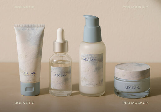 Elegant Skincare Product Mockup Display PSD
