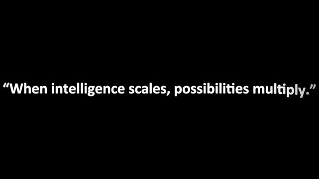 Inspirational quote displayed in crisp white typography against a stark black background communicates a powerful message about technological growth.