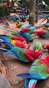 colorful parrot in the zoo